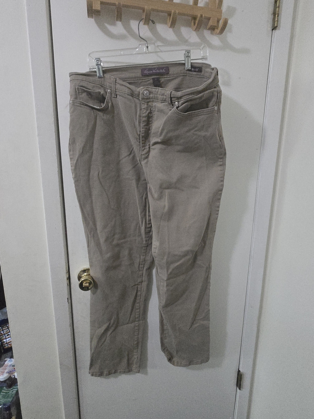 Gloria Vanderbilt Amanda Classic High Rise Jeans Taupe Tan Size 18